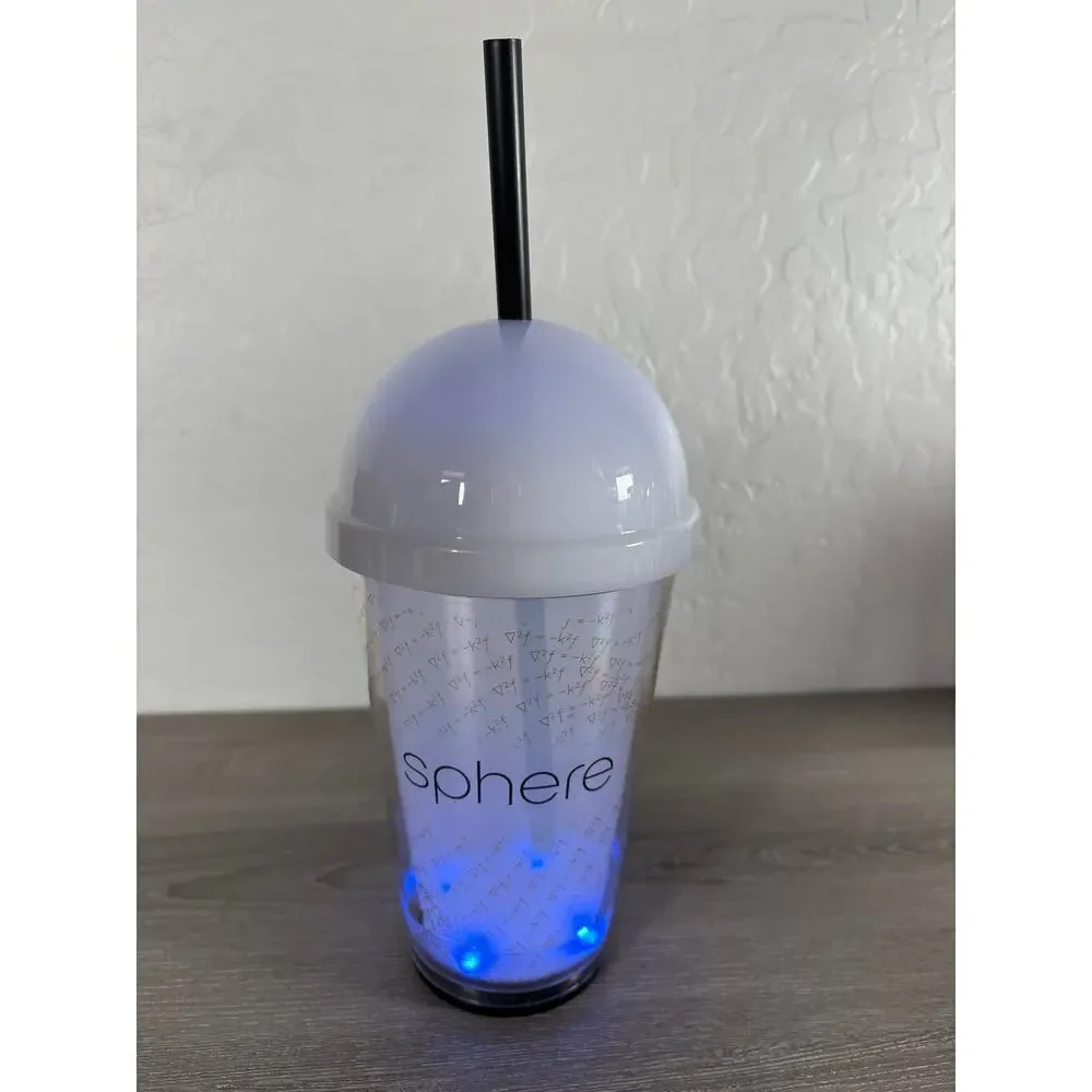 Sphere‎ Las Vegas Souvenir Cup 20z Tumbler W/ Lid Multicolored Lights Concerts